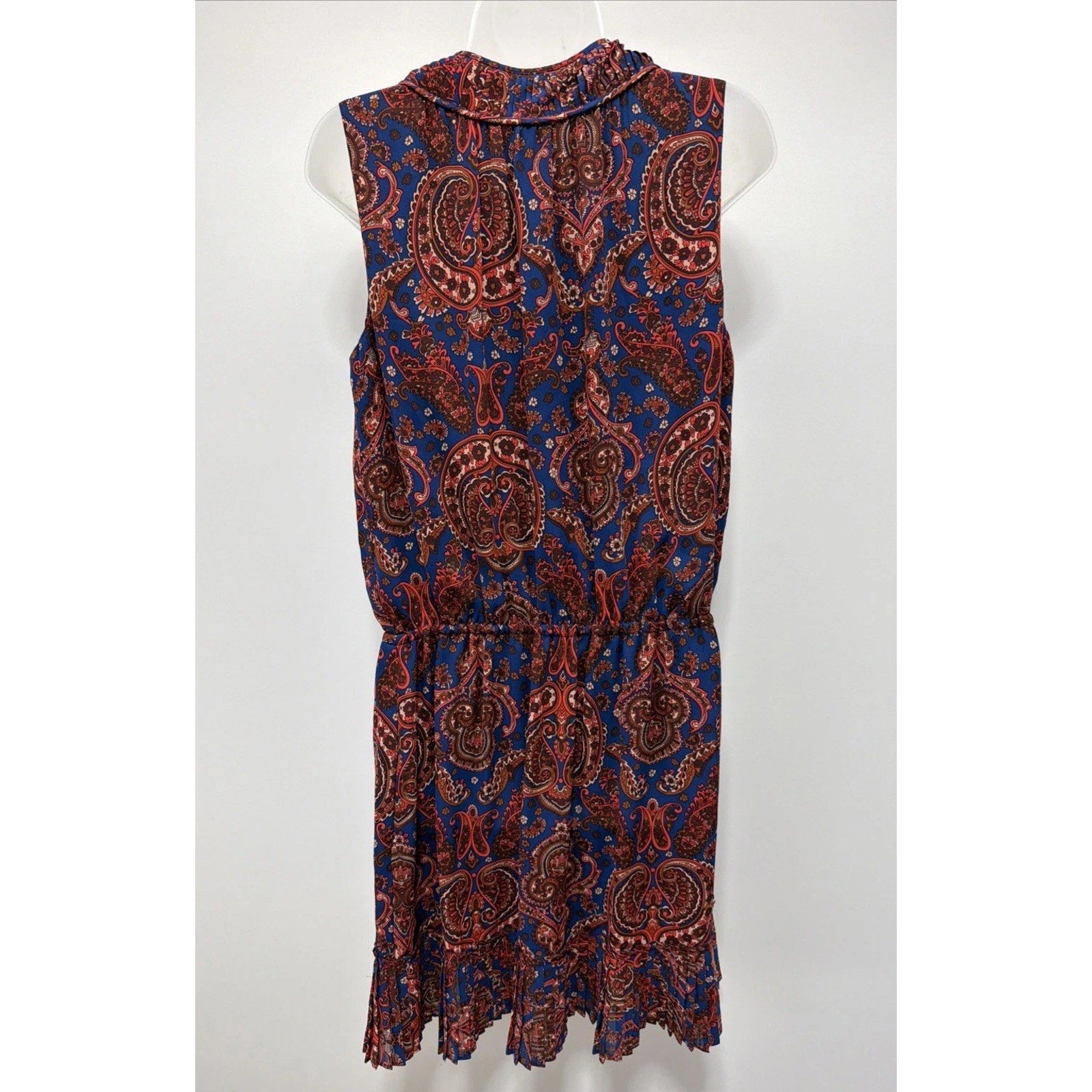 Banana Republic Women's Paisley Print Pleated Elastic Waist Lined Dress Size M