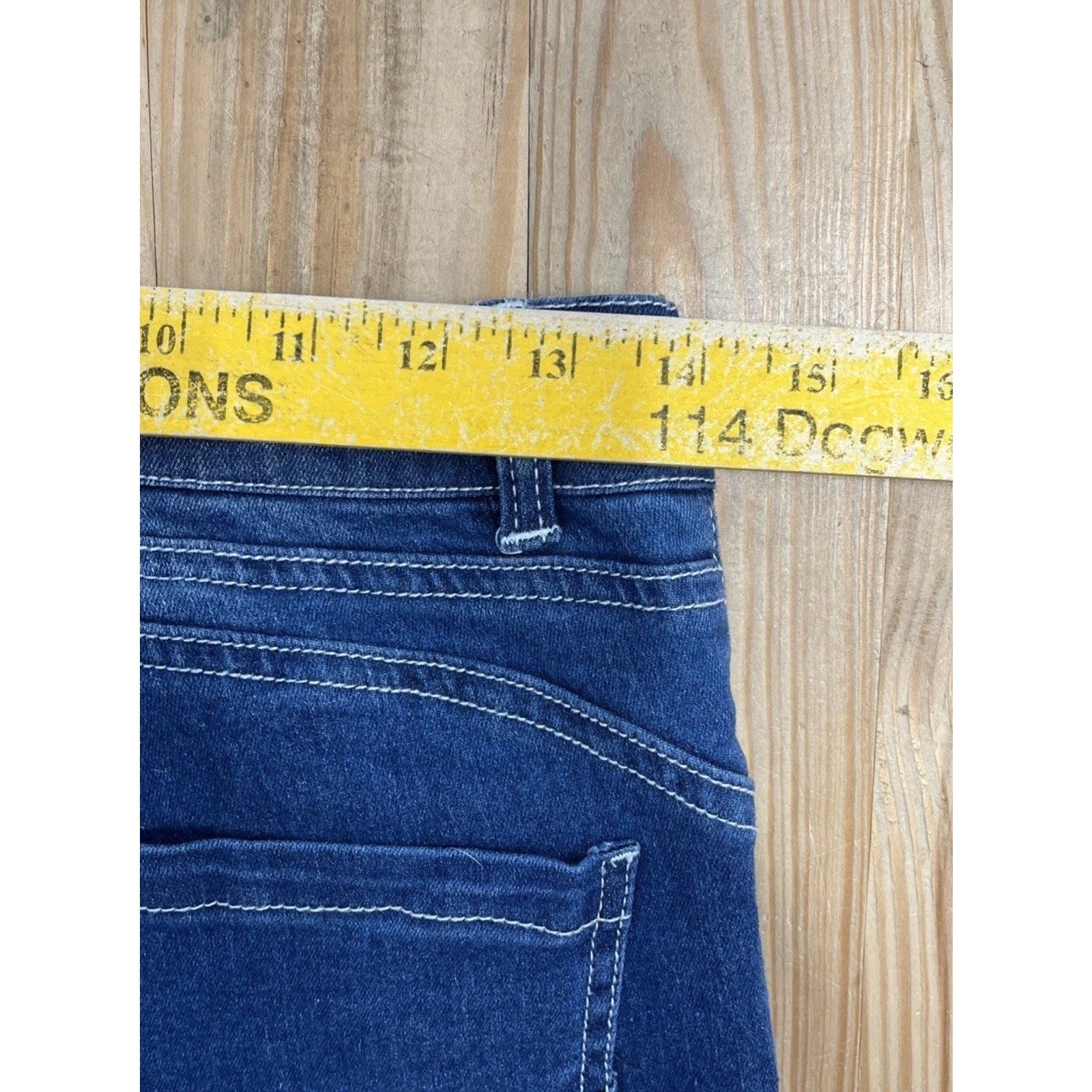 Midiross Women's Button Fly Straight Leg Jeans Blue Denim Size Small