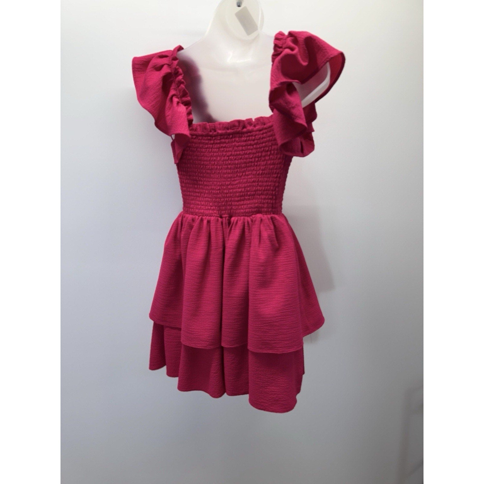 Express Ruffled Sleeve Tiered Mini Dress Women’s Size Small Smocked