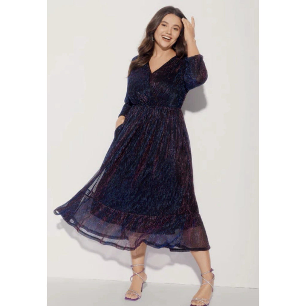 Bloomchic Dress Purple Black Sheer Shimmery Fairy Witchy Women’s Size 22-24 New
