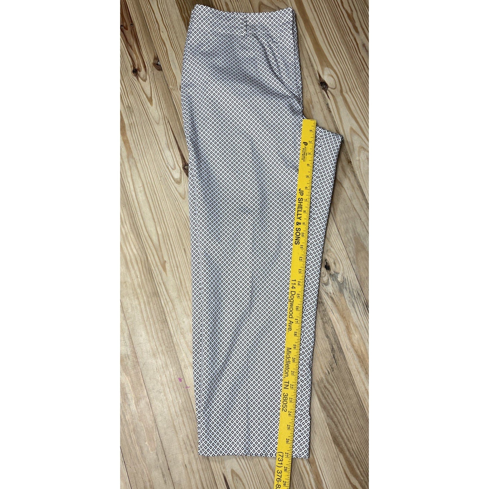 Talbots Pants Womens Size 16 Brown Geometric Print Crop Straight
