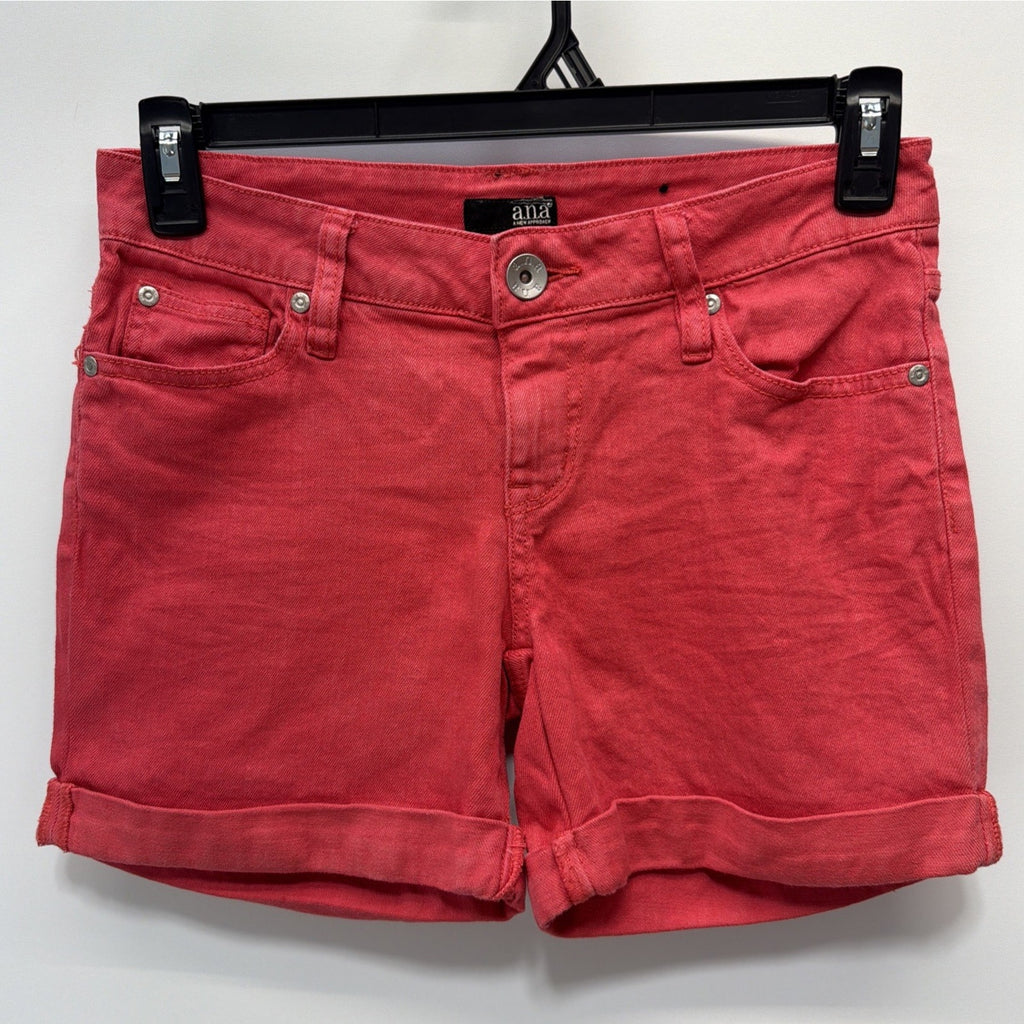 a.n.a A New Approach Bermuda Denim Shorts Size 4 High Rise Vivid Raspberry