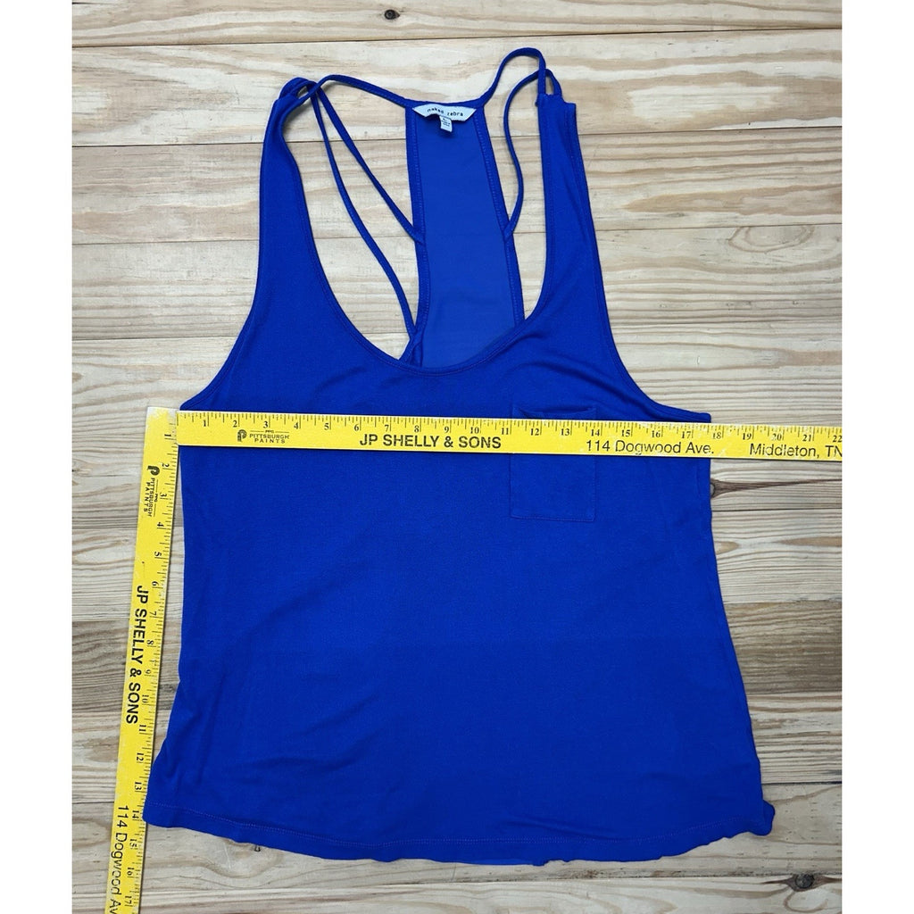 Naked Zebra Sleeveless Flowy Back Tank Top Size Large With Racerback.