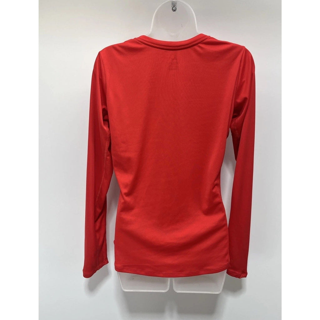 NIKE WOMENS RED LONG SLEEVE LIVESTRONG DRI FIT LONG SLEEVE WORKOUT TOP SZ M