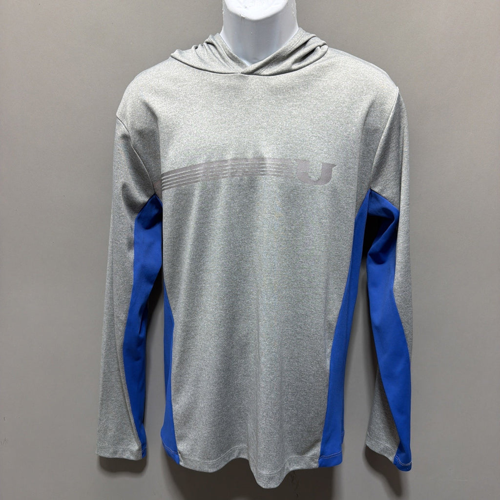 Under Jeans Men Athlete Performance Gear Pullover Hoodie Sz M Gray Blue