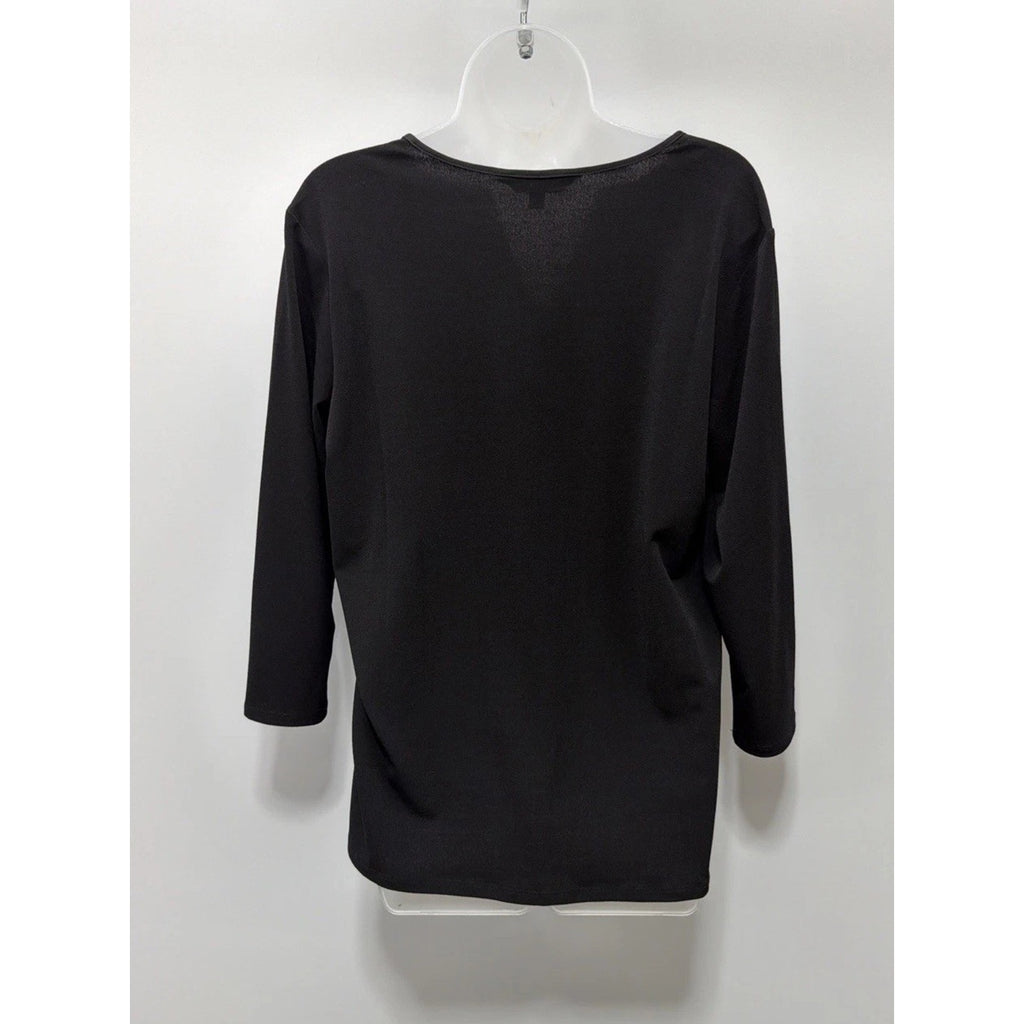 Banana Republic Women’s Black 3/4 Sleeve V-Neck Soft Comfort Stretch Blouse M
