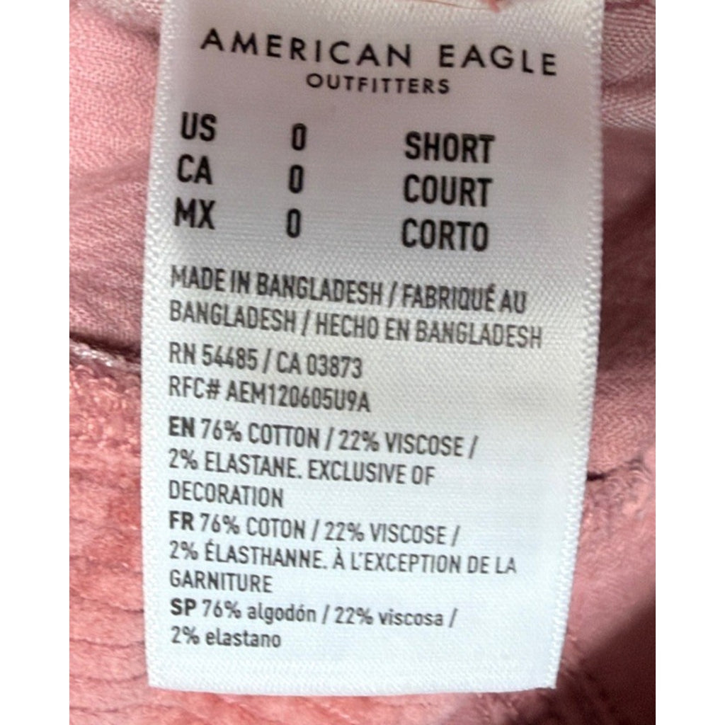 American Eagle Pants Women 0 Short Corduroy Baggy Wide Leg Super High Rise Cargo