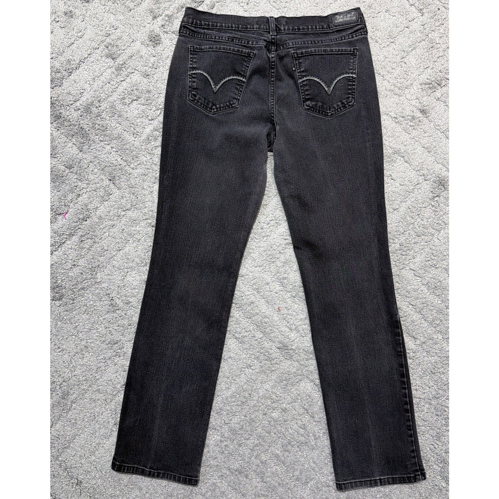 Levis Jeans Womens Black Faded 505 Straight Leg Denim 32x31