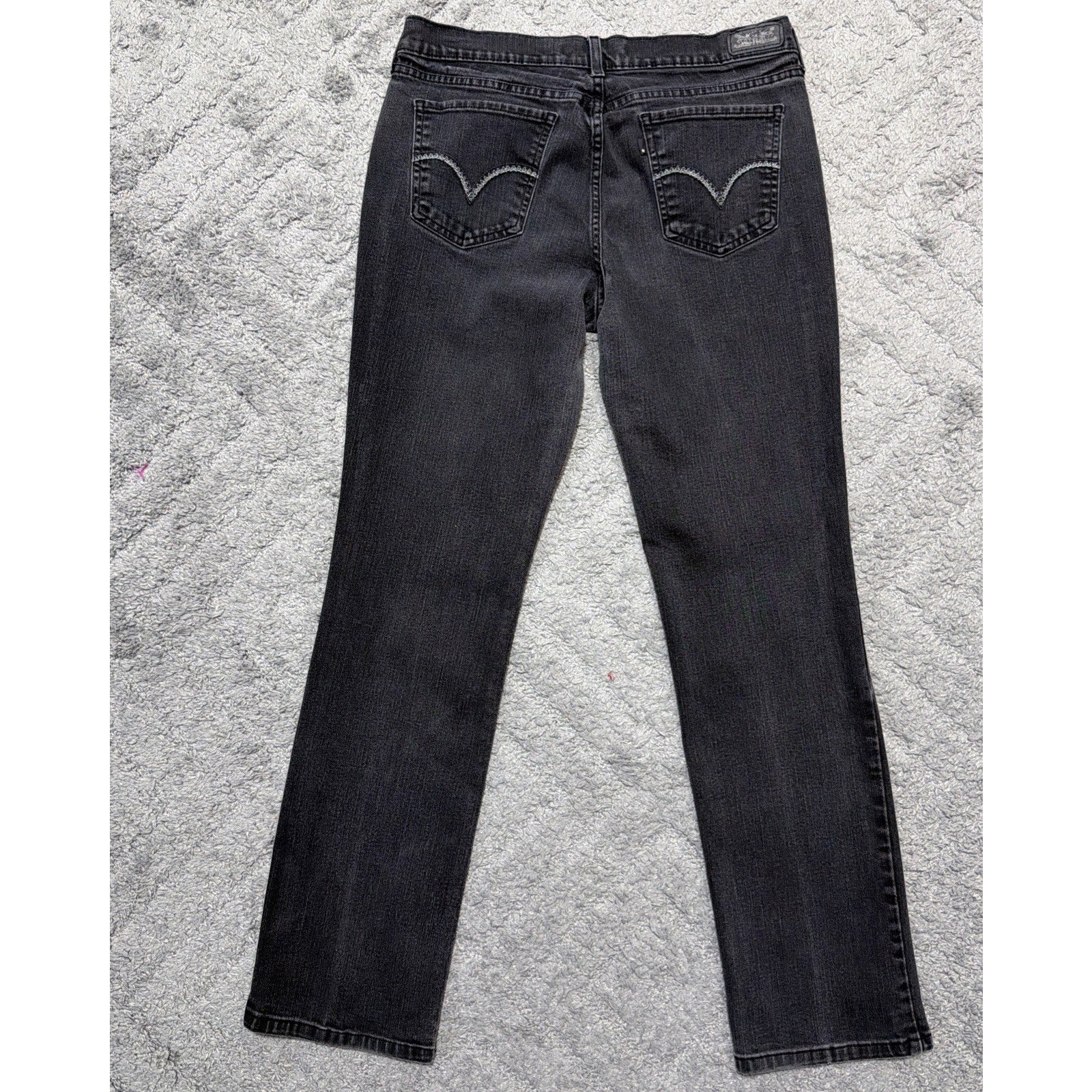 Levis Jeans Womens Black Faded 505 Straight Leg Denim 32x31