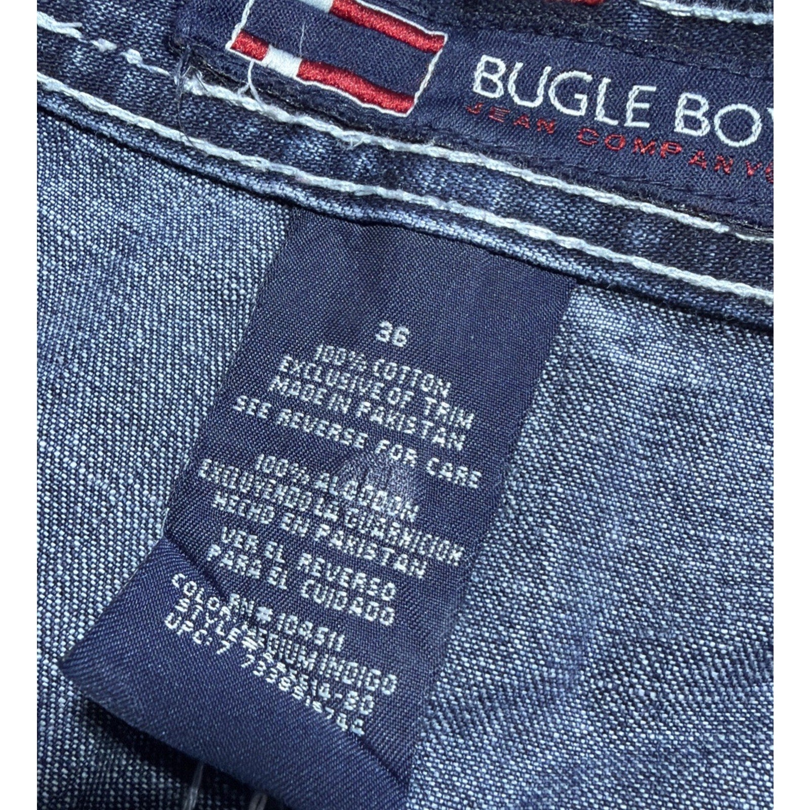 Vintage Bugle Boy Shorts Mens 36 Blue Denim Jorts Baggy Grunge Skater 90s Y2K