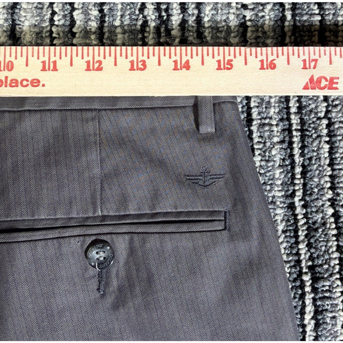 MENS DOCKERS SIGNATURE KHAKI SLIM FIT FLAT FRONT PANTS STRIPED 30x32