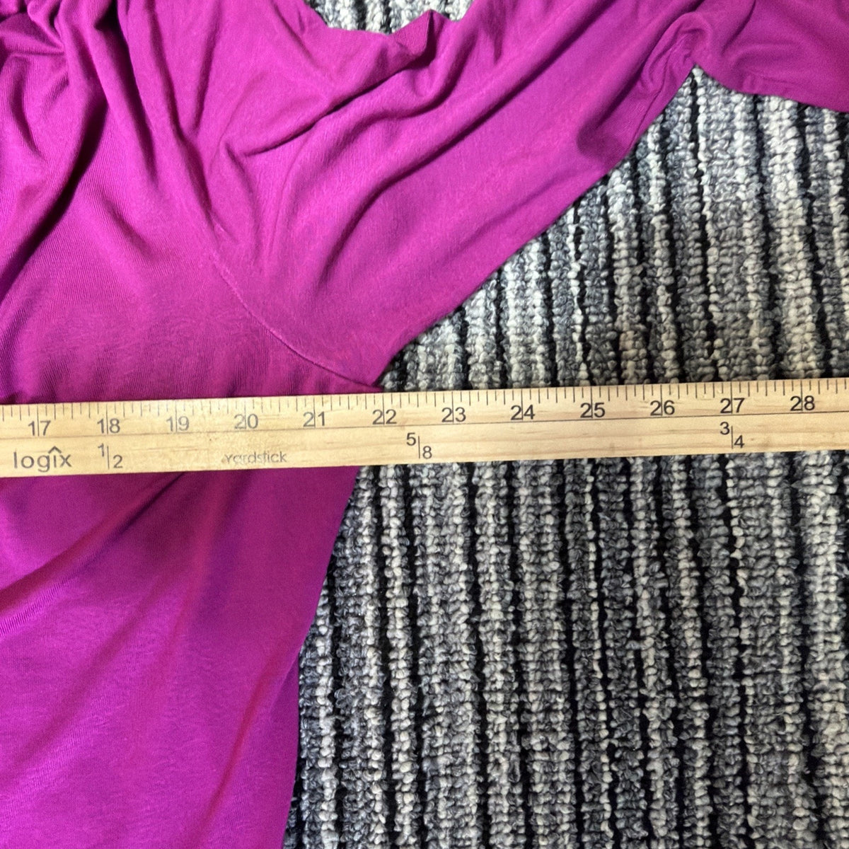 Peter Nygard Cowl Neck Top Women Fuchsia 3/4 Sleeve Stretch Size Petite Large