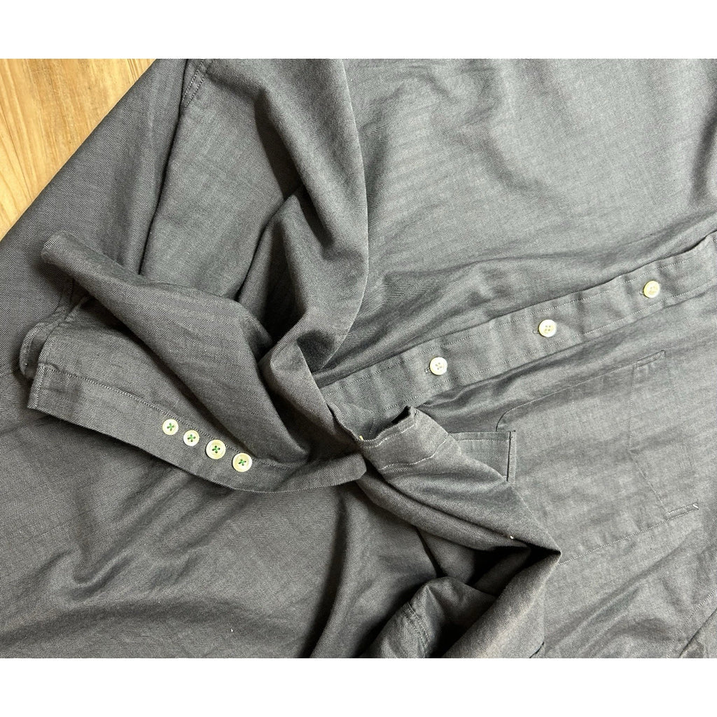 Tommy Hilfiger Vintage Men's Casual Button Down Shirt Long Sleeve Gray 16 34-35.