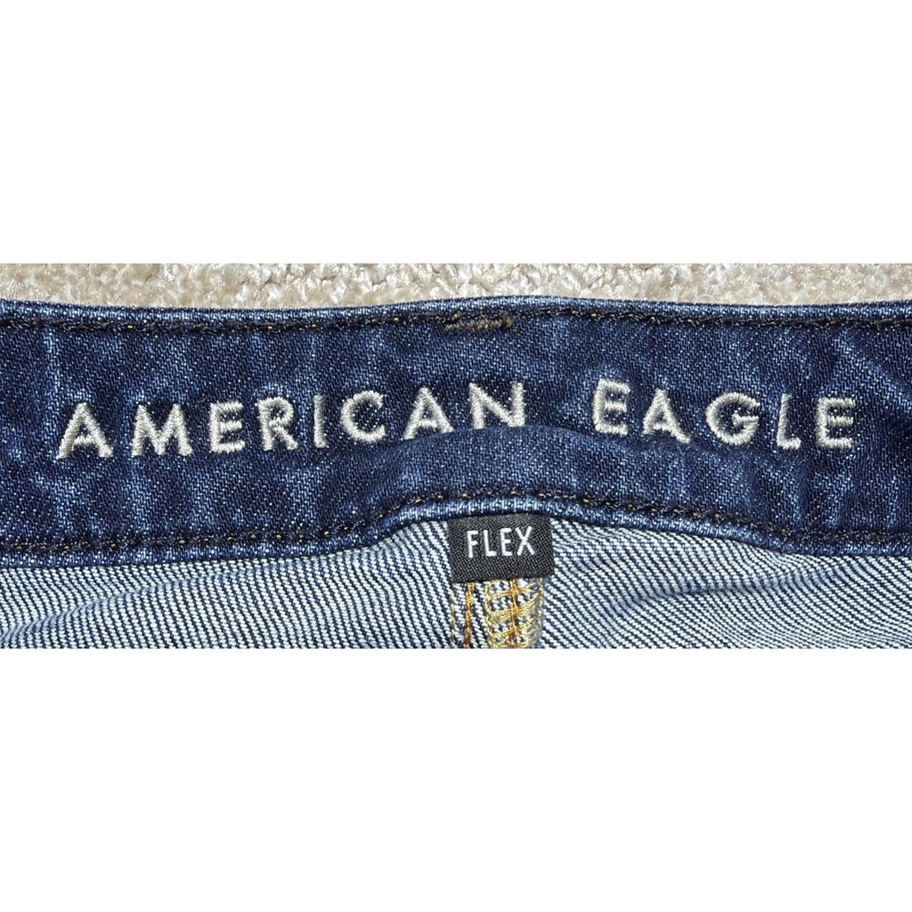 Mens American Eagle Flex Slim Blue Stretch Mid Rise Dark Wash Jeans 26x30 Mint