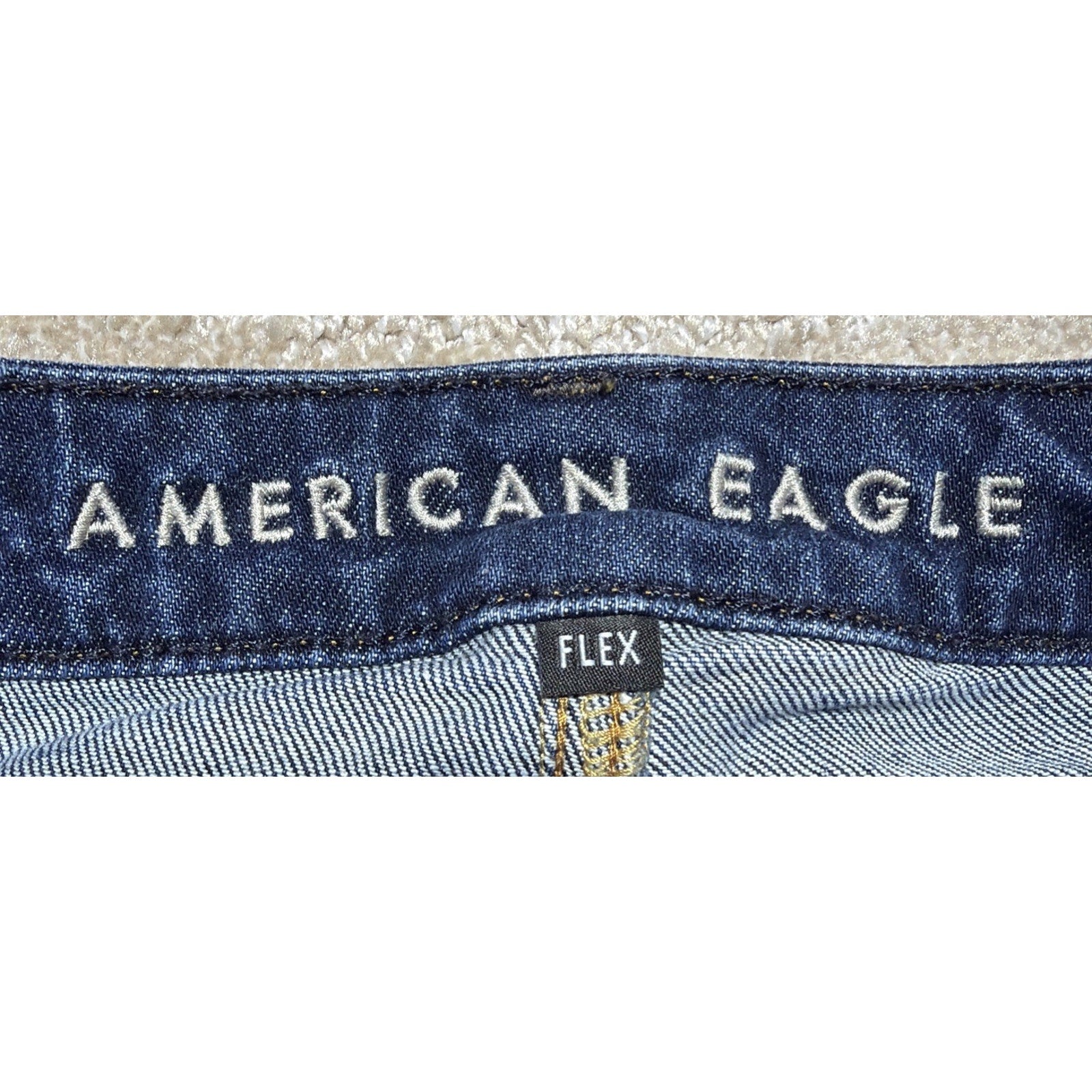 Mens American Eagle Flex Slim Blue Stretch Mid Rise Dark Wash Jeans 26x30 Mint