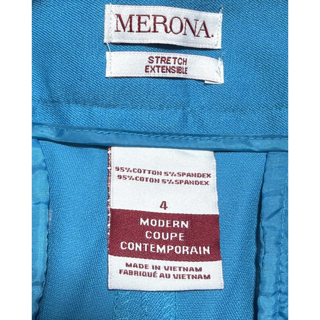 Merona Modern Fit Ankle Stretch Women's Dress Blue Pants Size 4 NWT
