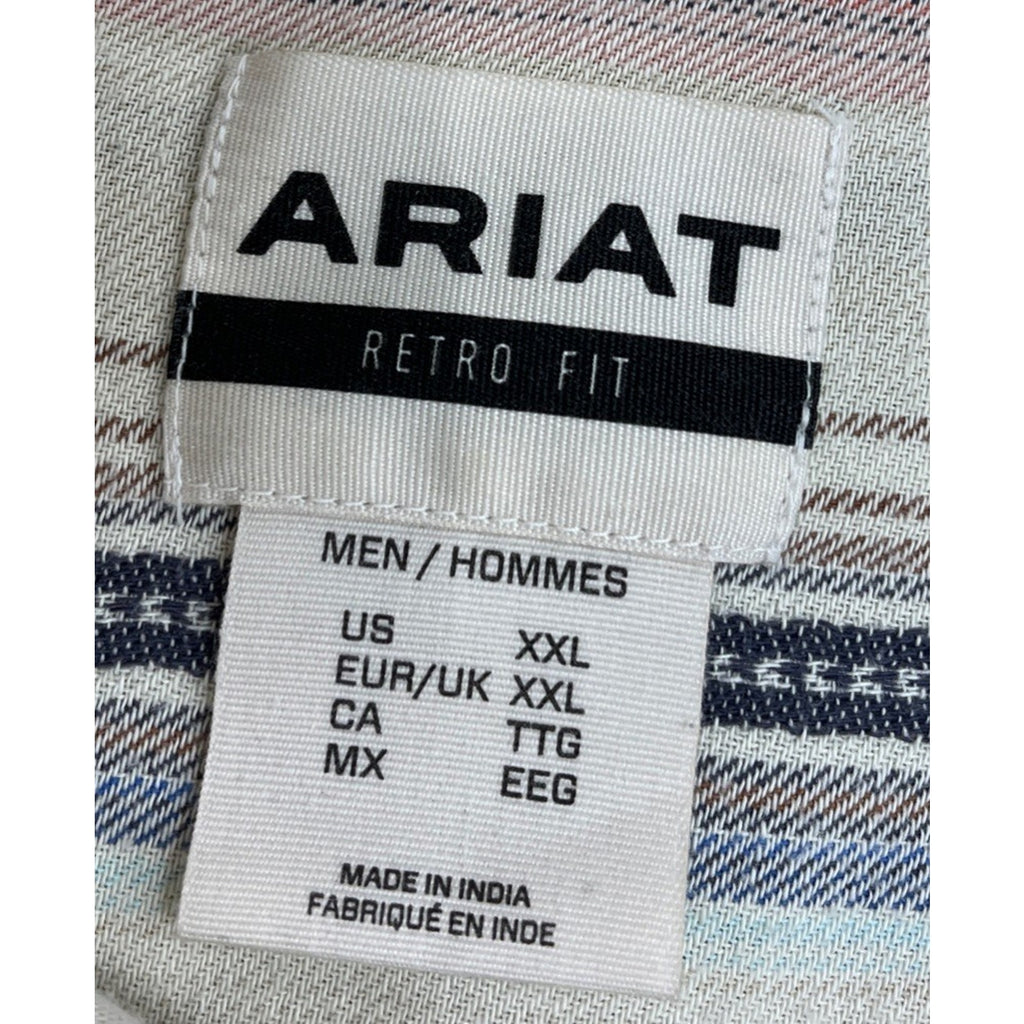 ARIAT MEN'S HUXLEY RETRO SNAP L/S SHIRT IN BONE WHITE XXL