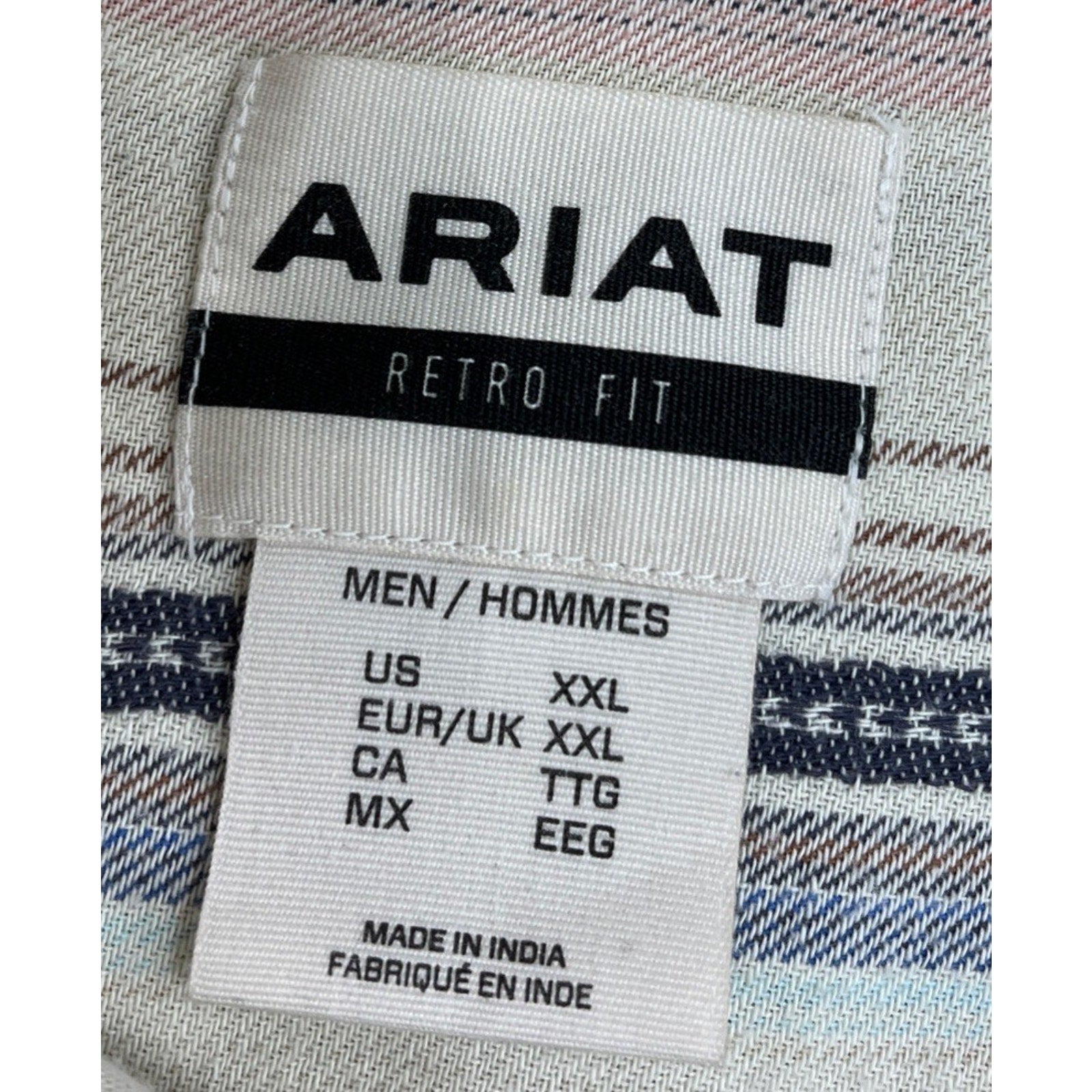 ARIAT MEN'S HUXLEY RETRO SNAP L/S SHIRT IN BONE WHITE XXL