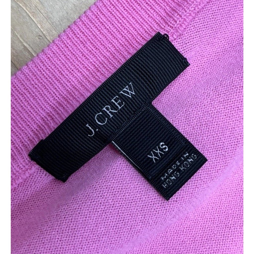 J.Crew bubblegum pink cropped cardigan 3/4 sleeve womens XXS preppy classic