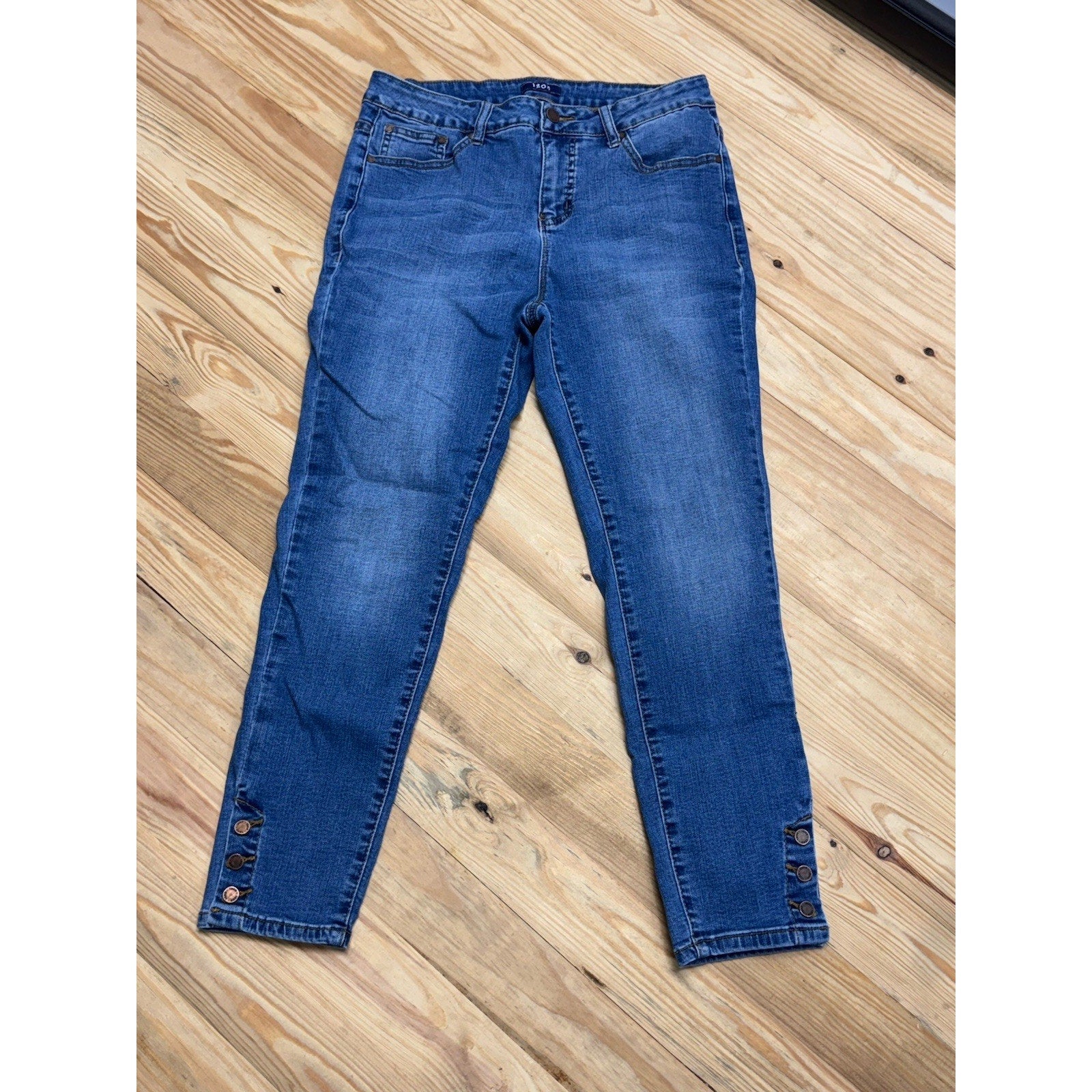 Izod Pants Womens 10 Blue Denim Jeans Straight Stretch