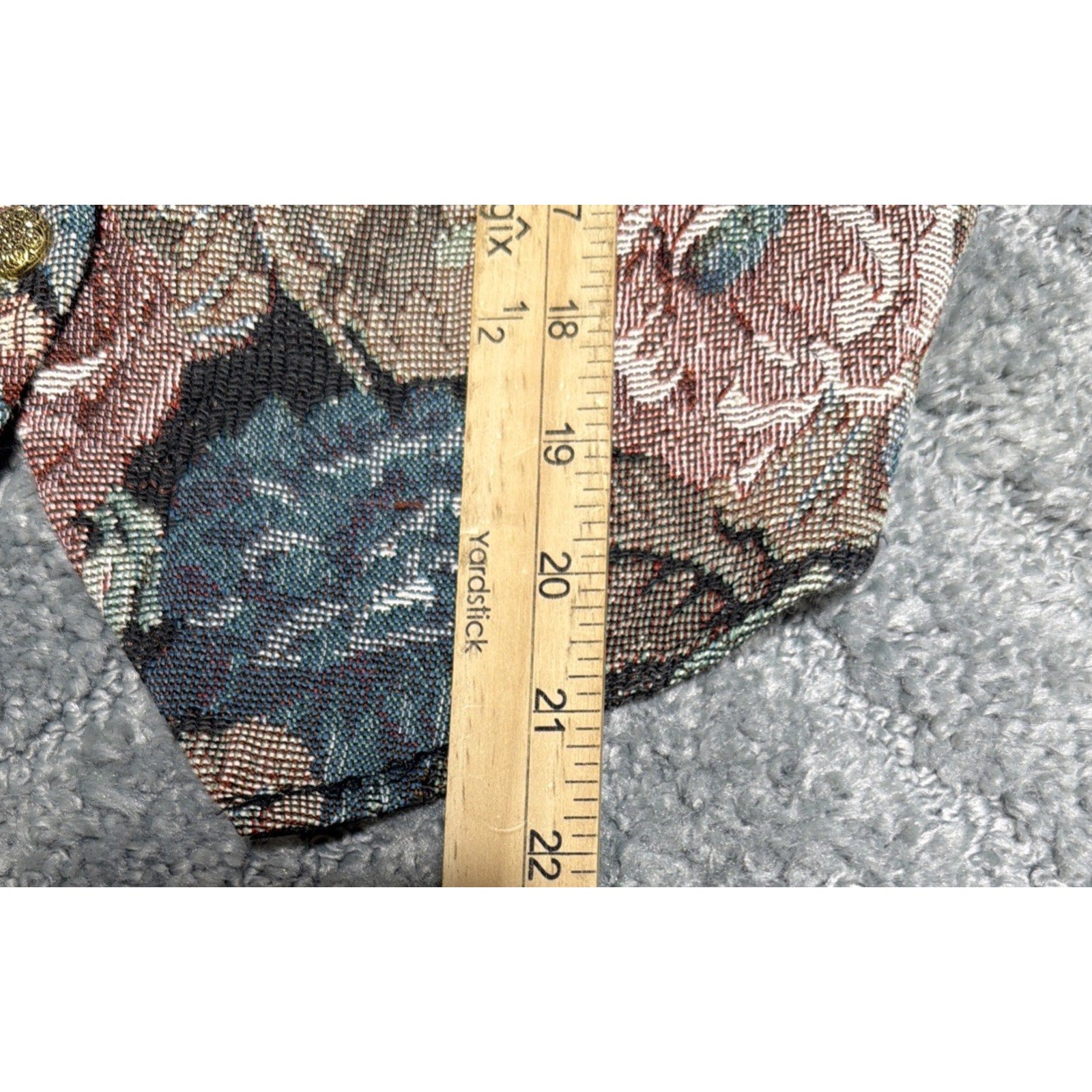 Vintage Tapestry Vest Floral Size Medium By Best United Garment Co. Made In USA