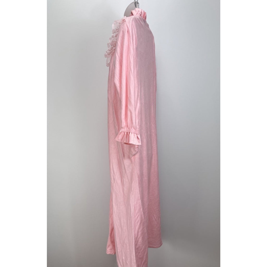 Vintage Tara House Coat Robe Gown Kaftan Pink Lace USA Size Women’s Medium