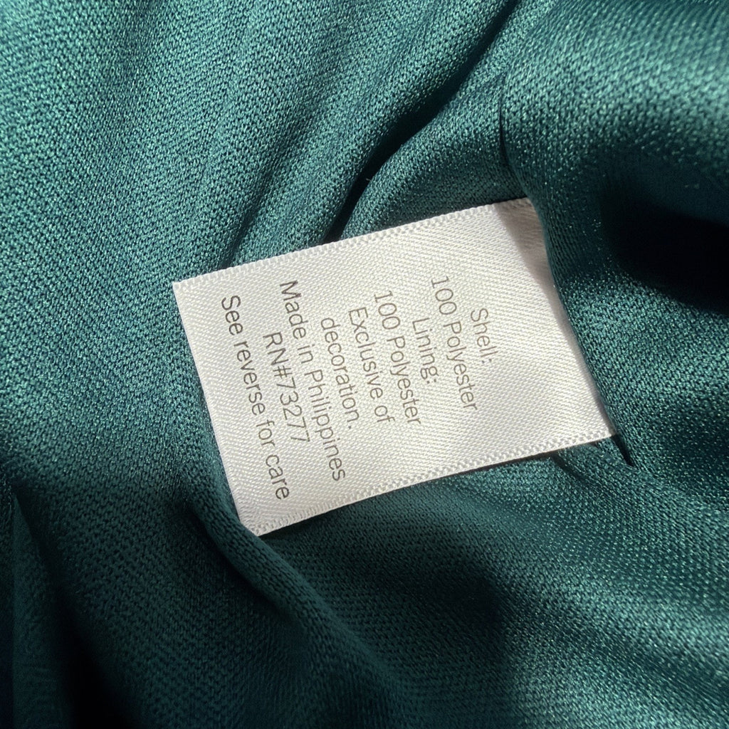 NWT Nine West Formal Dress Balloon Sleeve Silky Green Dress Size XXL