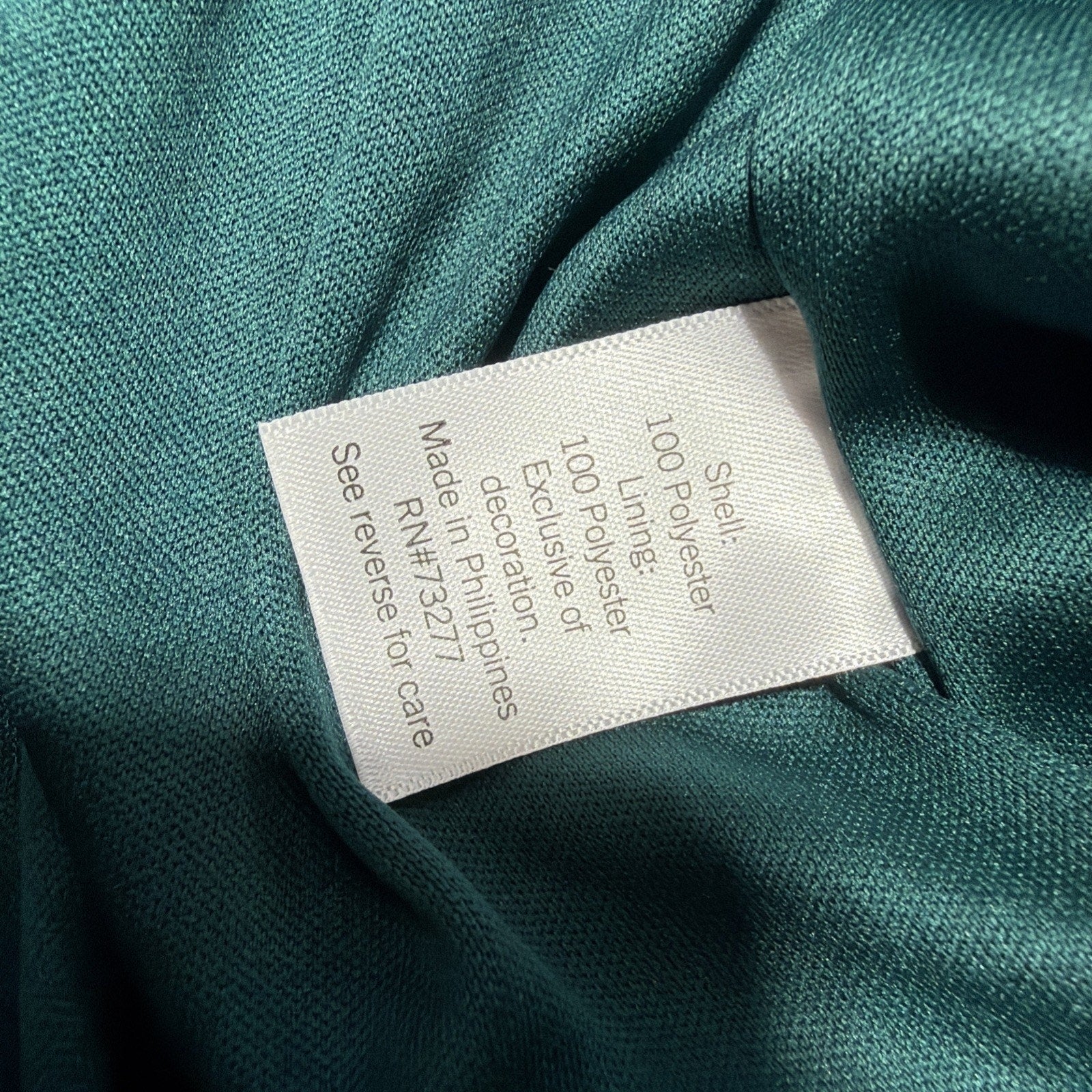 NWT Nine West Formal Dress Balloon Sleeve Silky Green Dress Size XXL