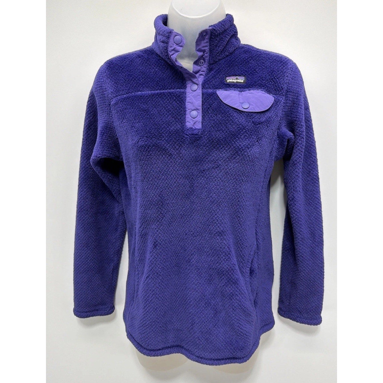 Patagonia Girl's Re-Tool Snap-T Polartec Fleece Pullover Size XL Purple