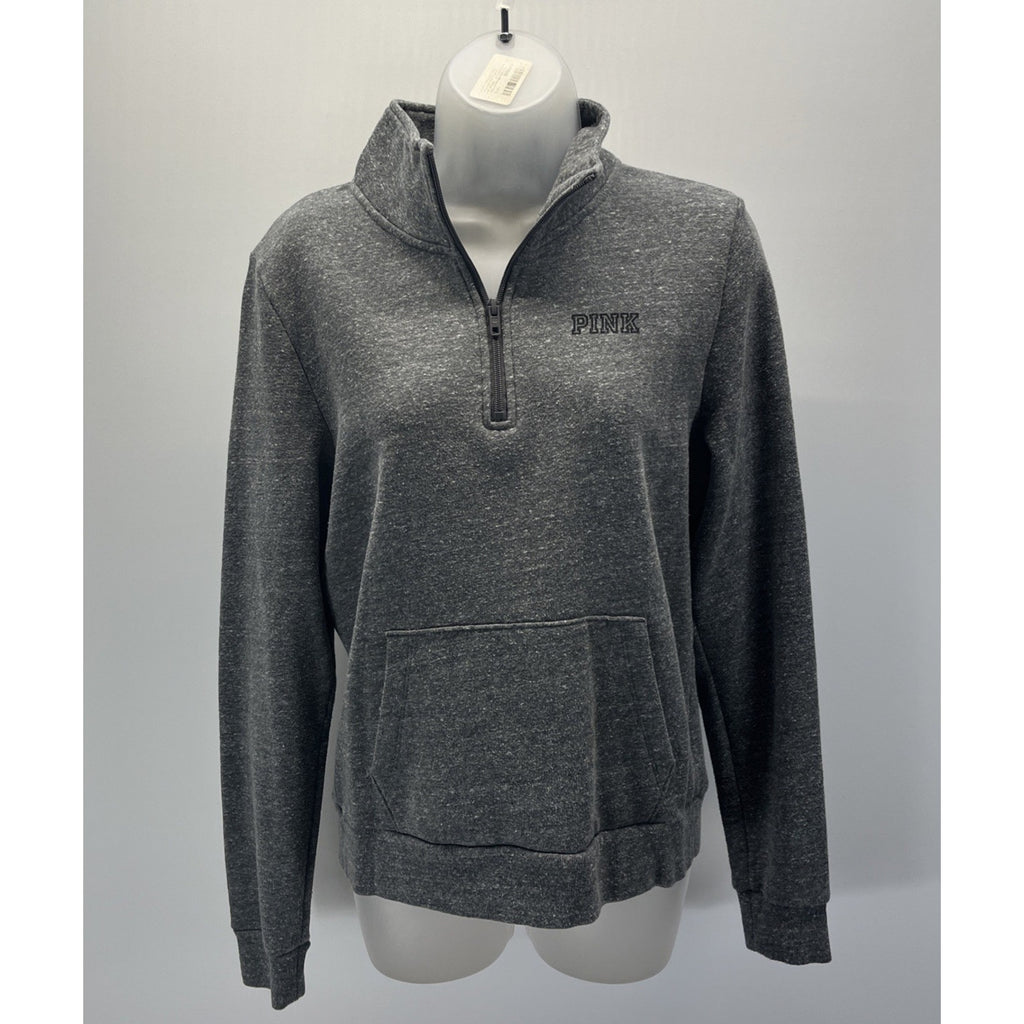 PINK Grey 1/4 Zip sweatshirt victorias secret medium