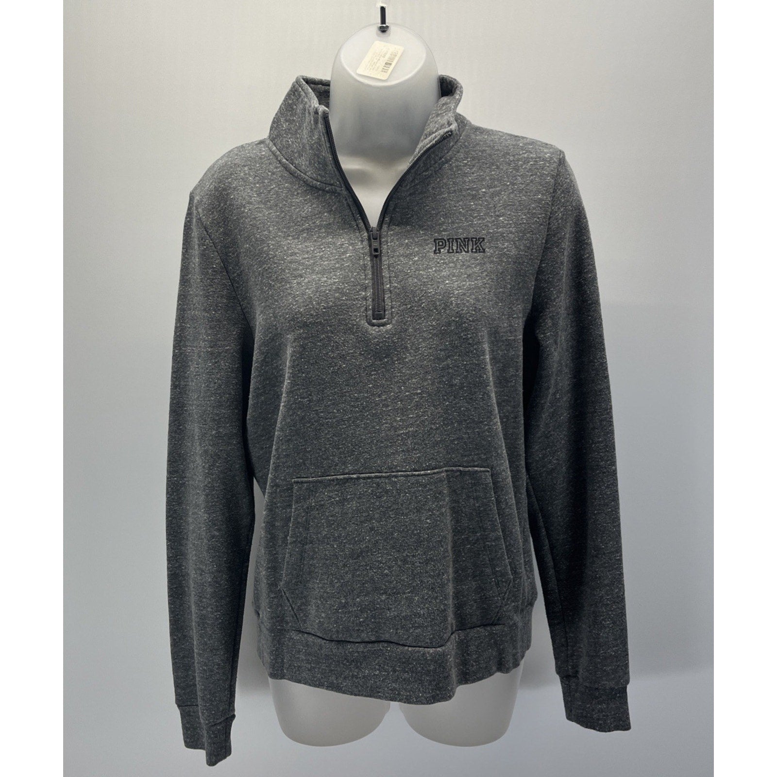 PINK Grey 1/4 Zip sweatshirt victorias secret medium