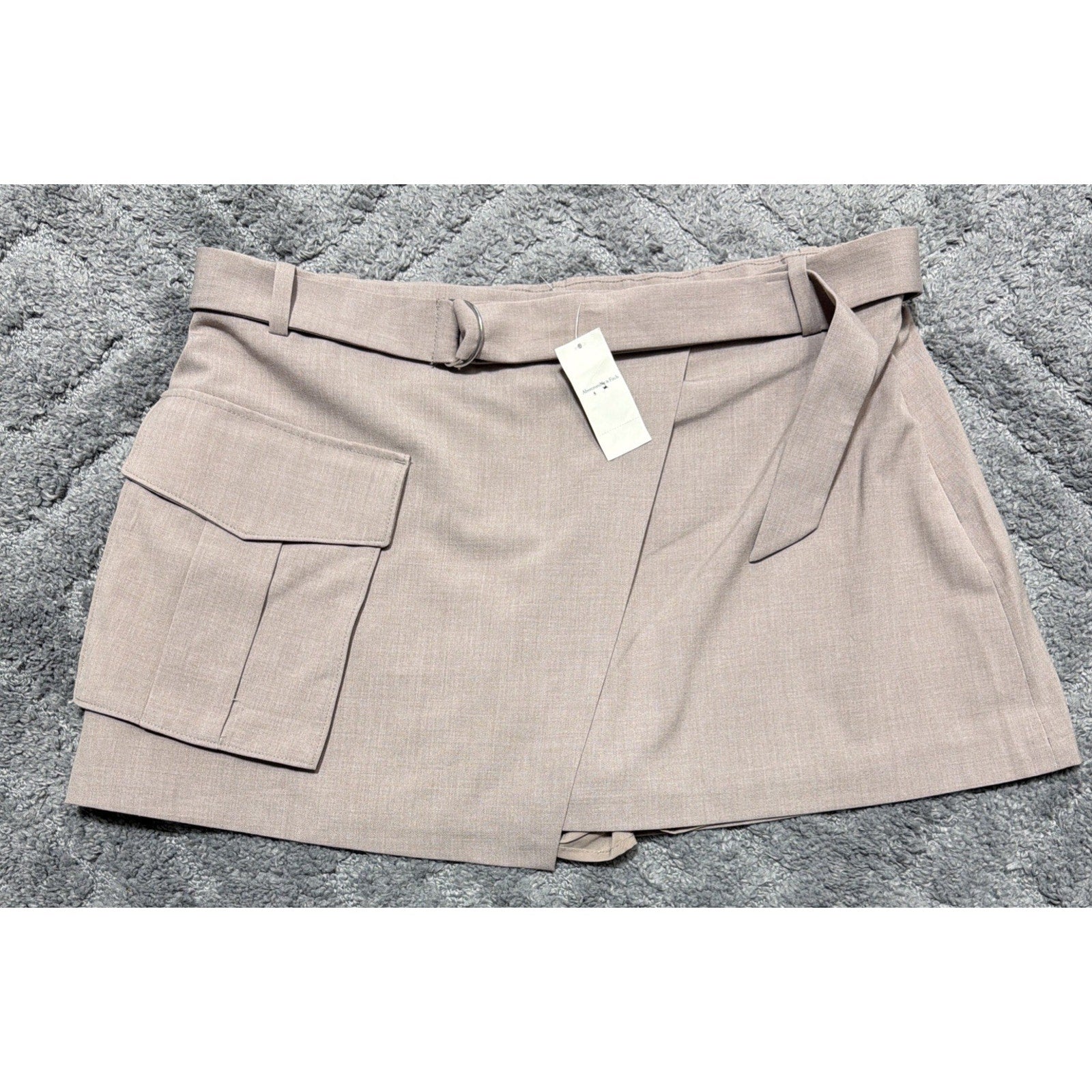 Abercrombie & Fitch XL Wrap Front Taupe Utility Skort Party Streetwear Academia