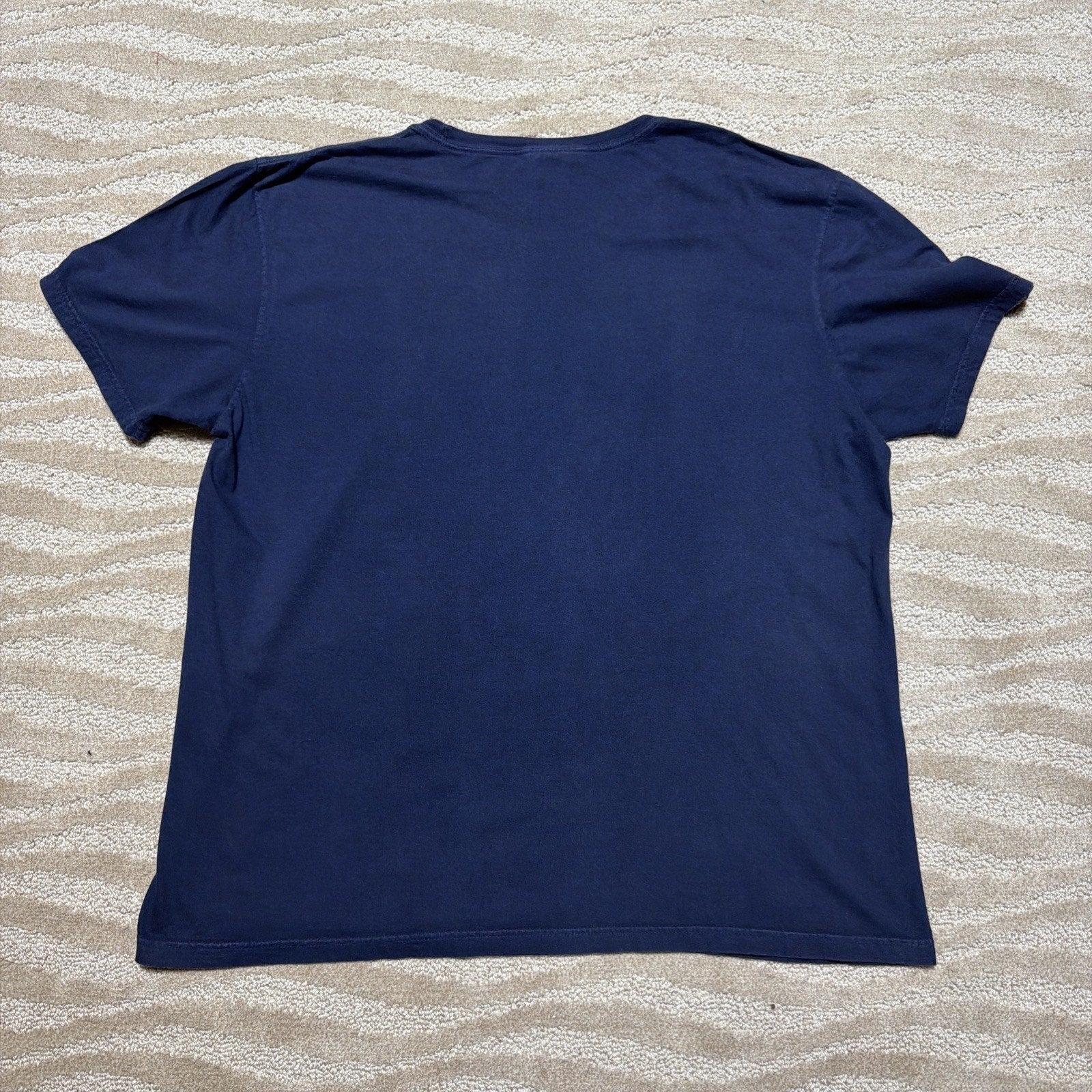 Vintage 1990s Polo Ralph Lauren Navy T-Shirt with Red Pony Logo Faded XL