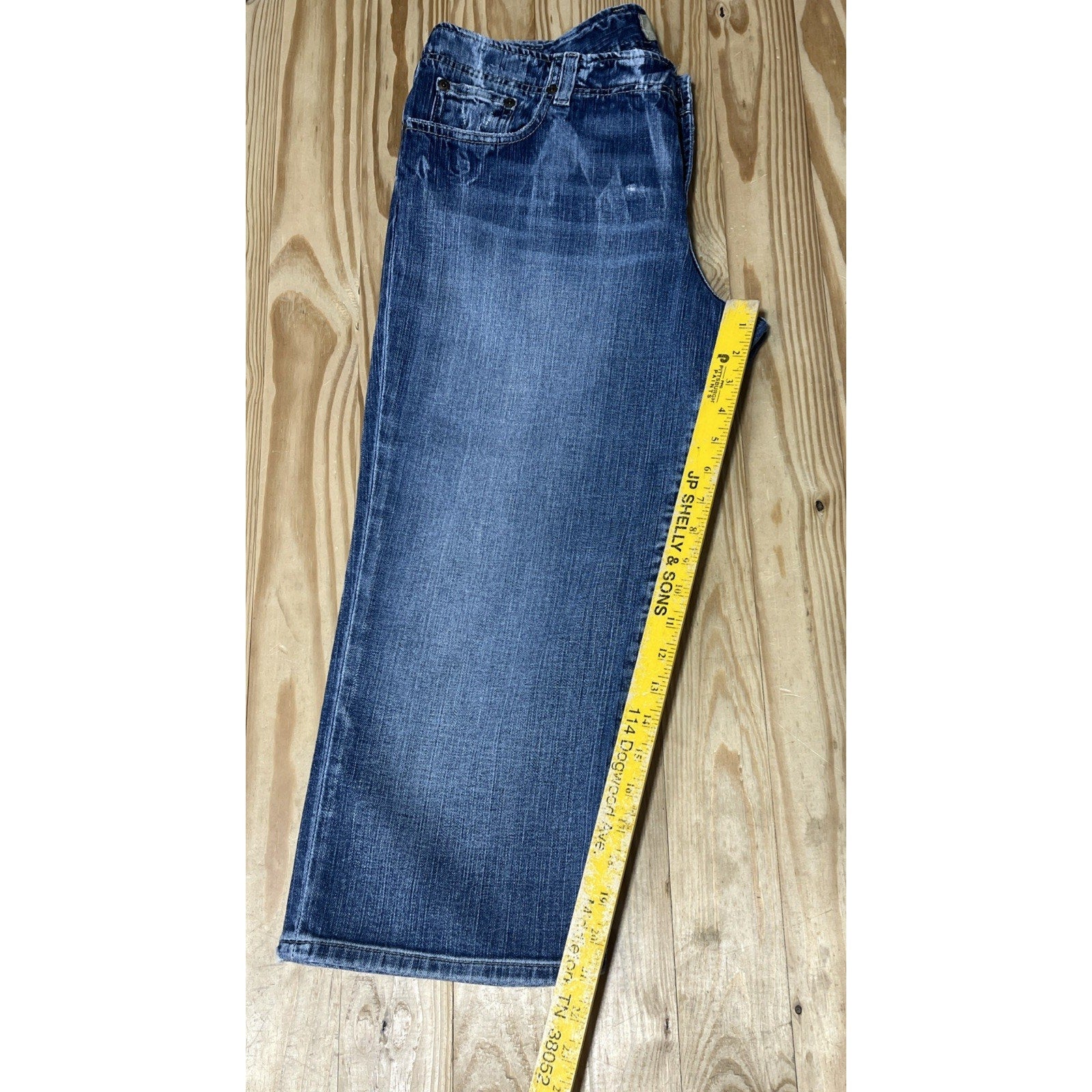 BKE Buckle Lily Denim Capri Jeans Womens Size 35x23 Stretch Blue Denim