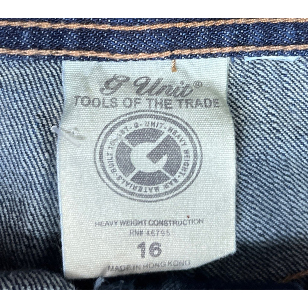 Vintage G Unit 50 Cent Jeans Womens Embroidered Patches Blue Denim Y2K 28x29