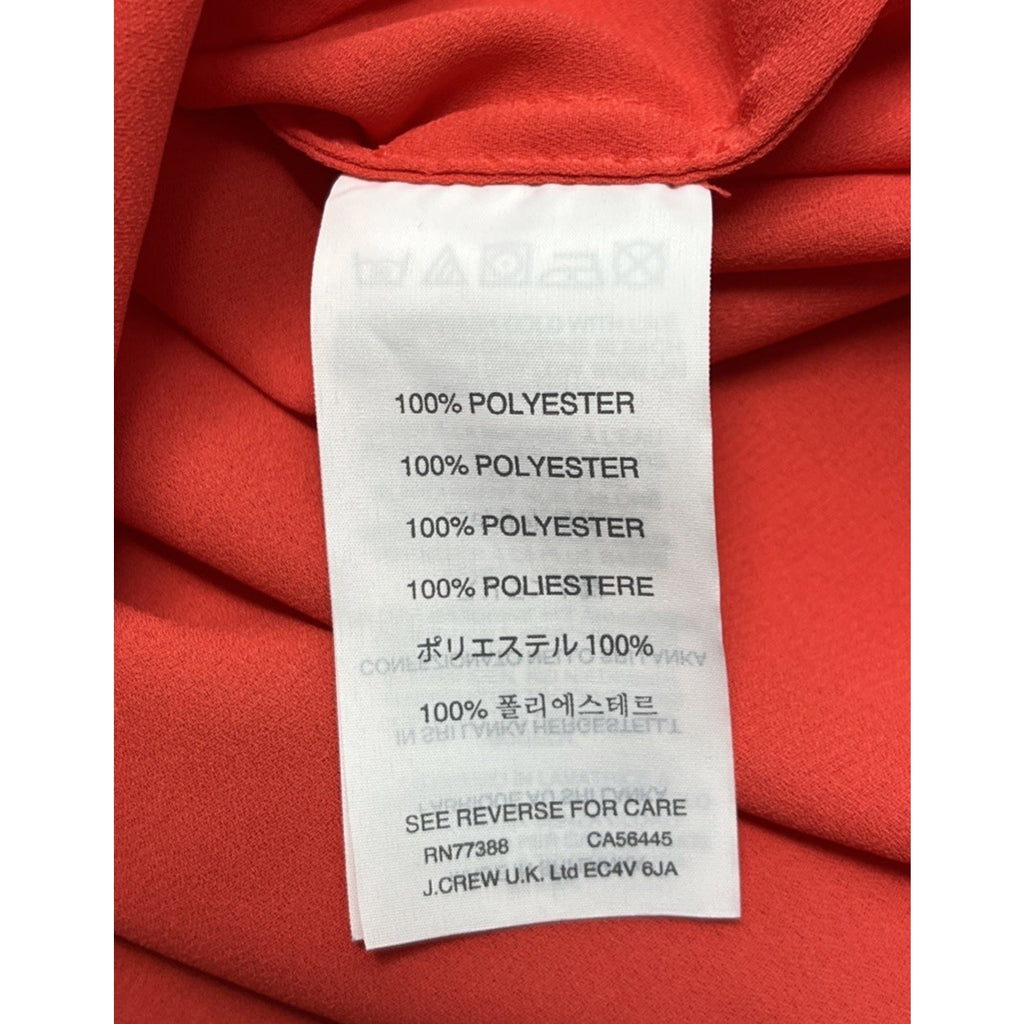 J Crew Top 2 Semi Sheer Shell Blouse Poppy Red