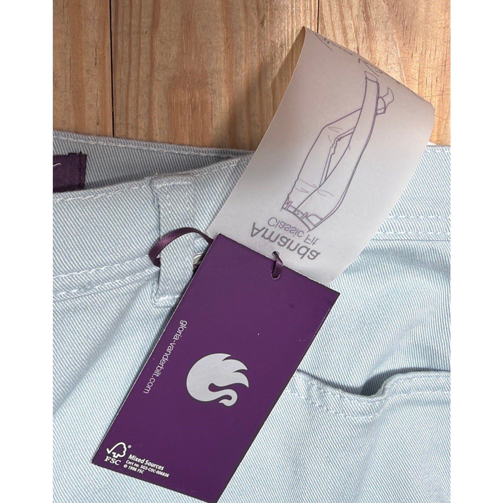 GLORIA VANDERBILT AMANDA 16 AVERAGE High Rise CASCADE BLUE PANTS NWT 36x31