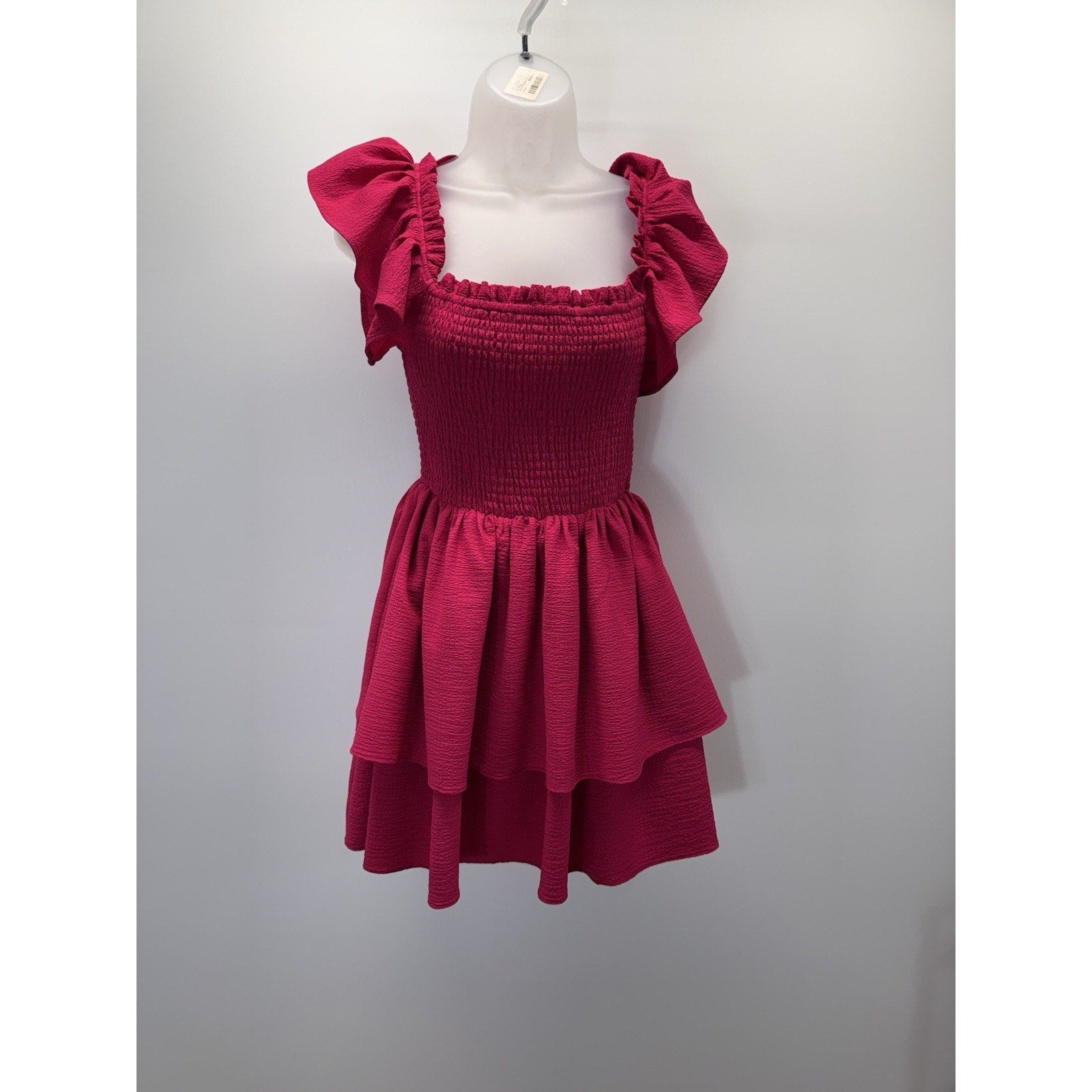 Express Ruffled Sleeve Tiered Mini Dress Women’s Size Small Smocked