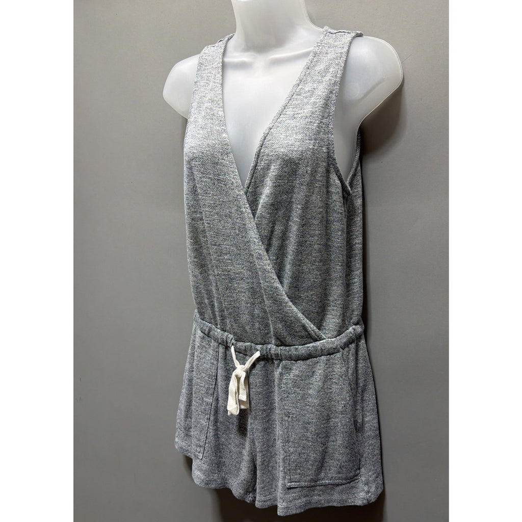 Lou & Grey X Loft Sleeveless Jumpsuit Shorts Grey Tie Waist One Piece Size XS