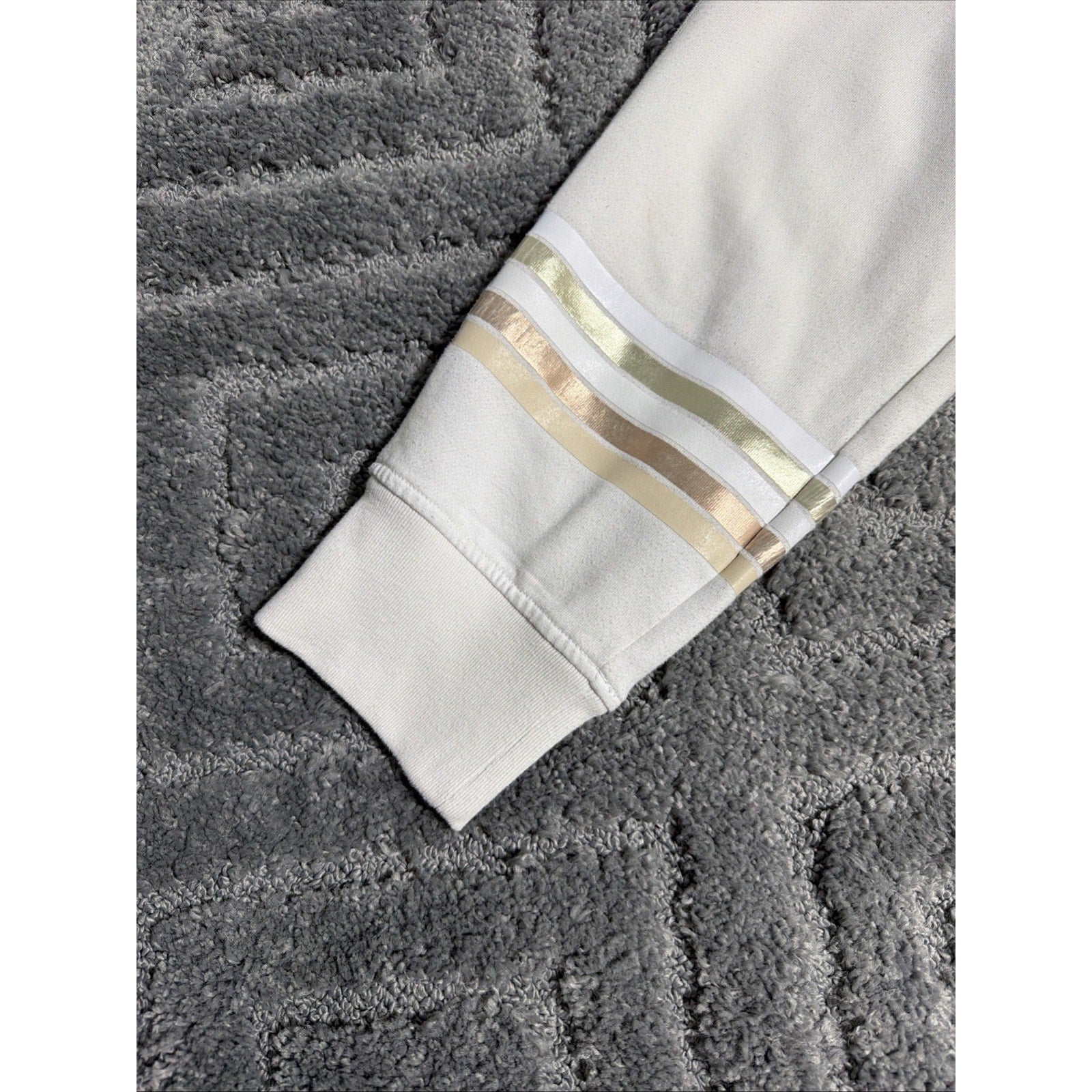 Gap Womens Logo Fleece Joggers Sweatpants Light Beige Pockets Large