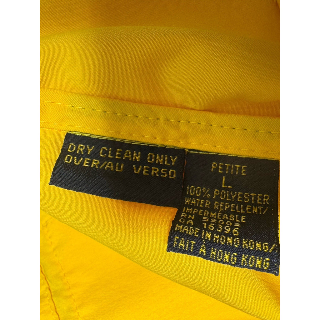 Vtg Liz Sport Petite Yellow Utility Jacket Women L Lightweight Safari Military