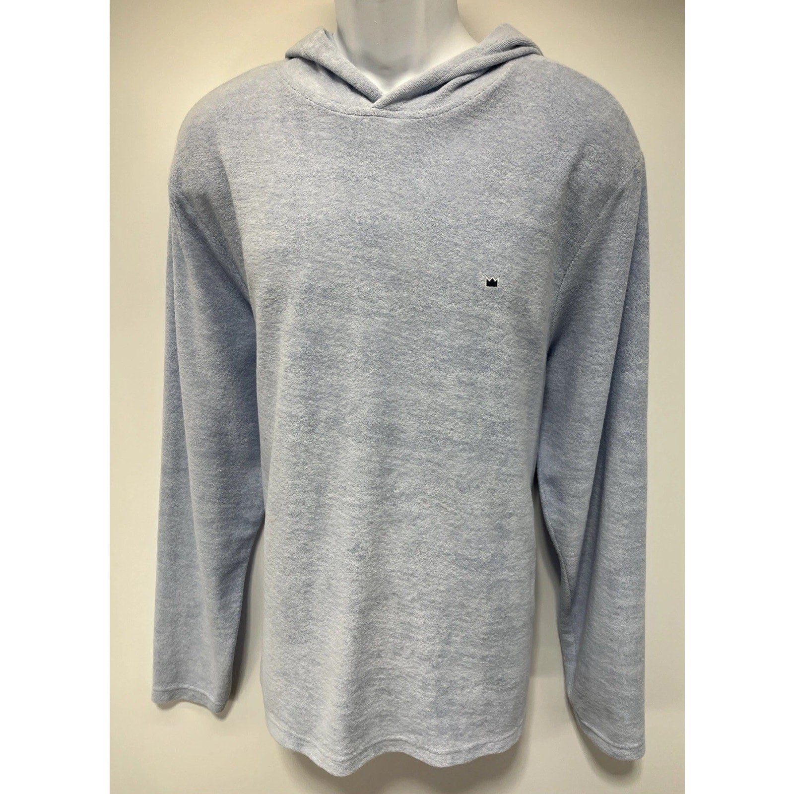 Crown & Ivy Mens M Blue Sub Hoodie Long Sleeve Terry Cloth Pullover