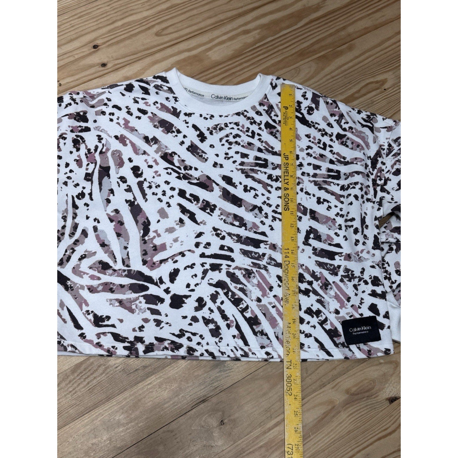Calvin Klein Performance Printed Sweatshirt White Multi Women’s Size M (no tag)