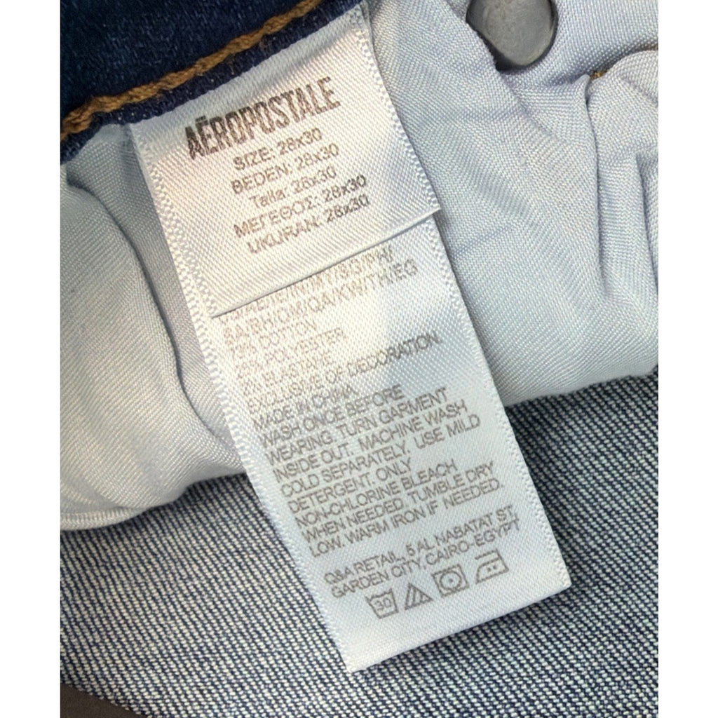 Aeropostale Super Skinny Jeans Men's 28x30 Blue Distressed Casual New With Tags