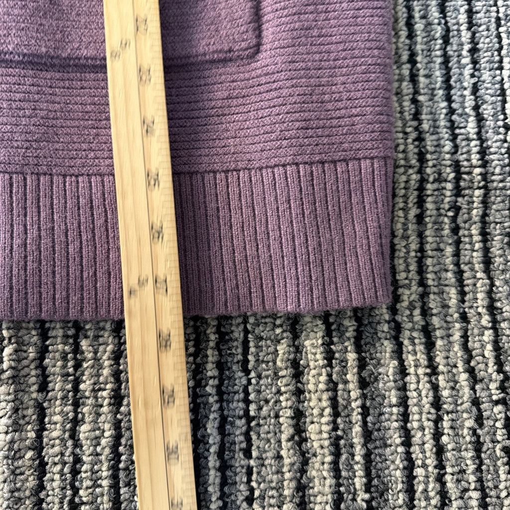 New Sonoma Women's Plum Textured Tunic Hooded Soft Sweater Size Large