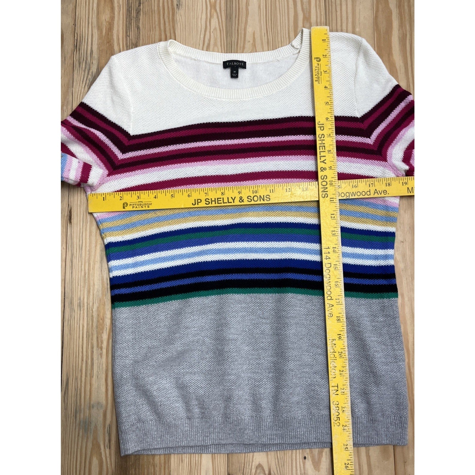 Talbots Pullover Multicolor Stripe Cashmere Blend Long Sleeve Sweater Size M