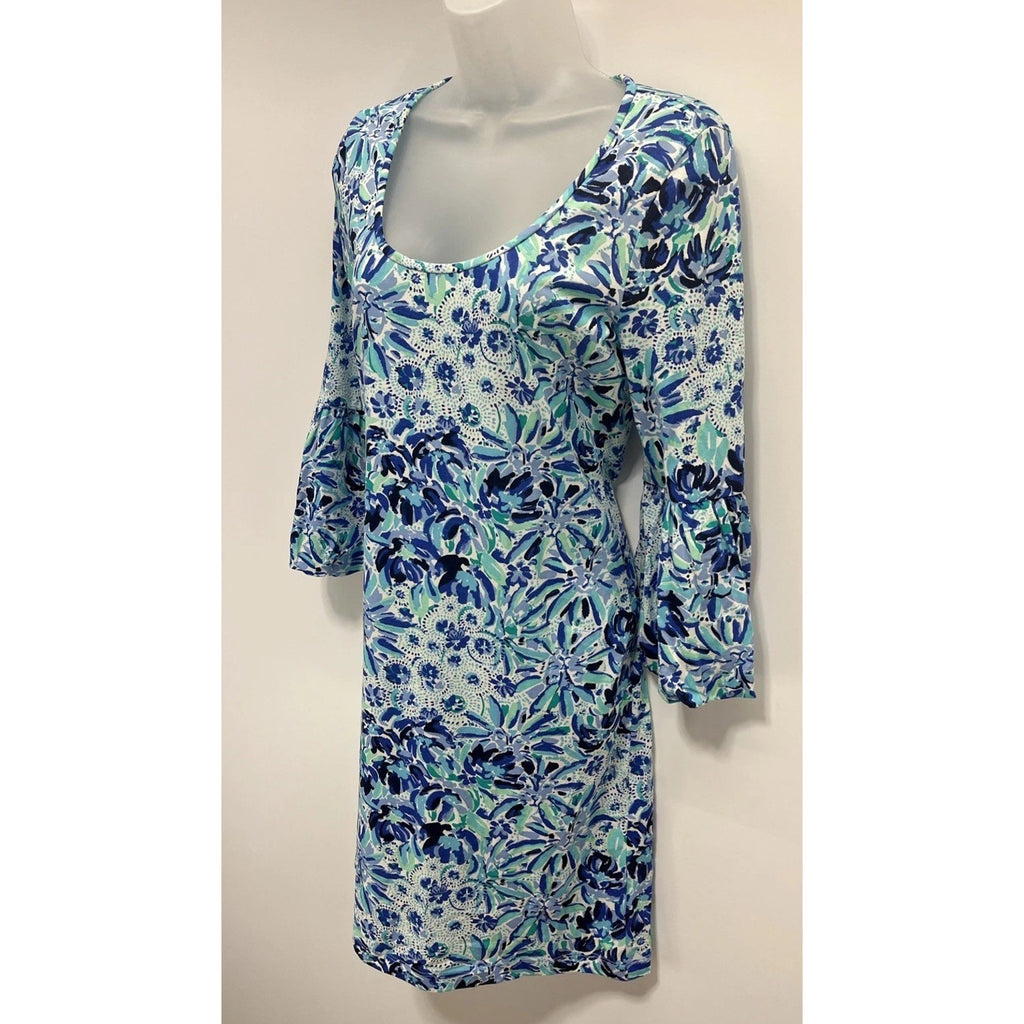 Lilly Pulitzer Carlile Blue Iris High Maintenance Blouson Sleeve Dress XS