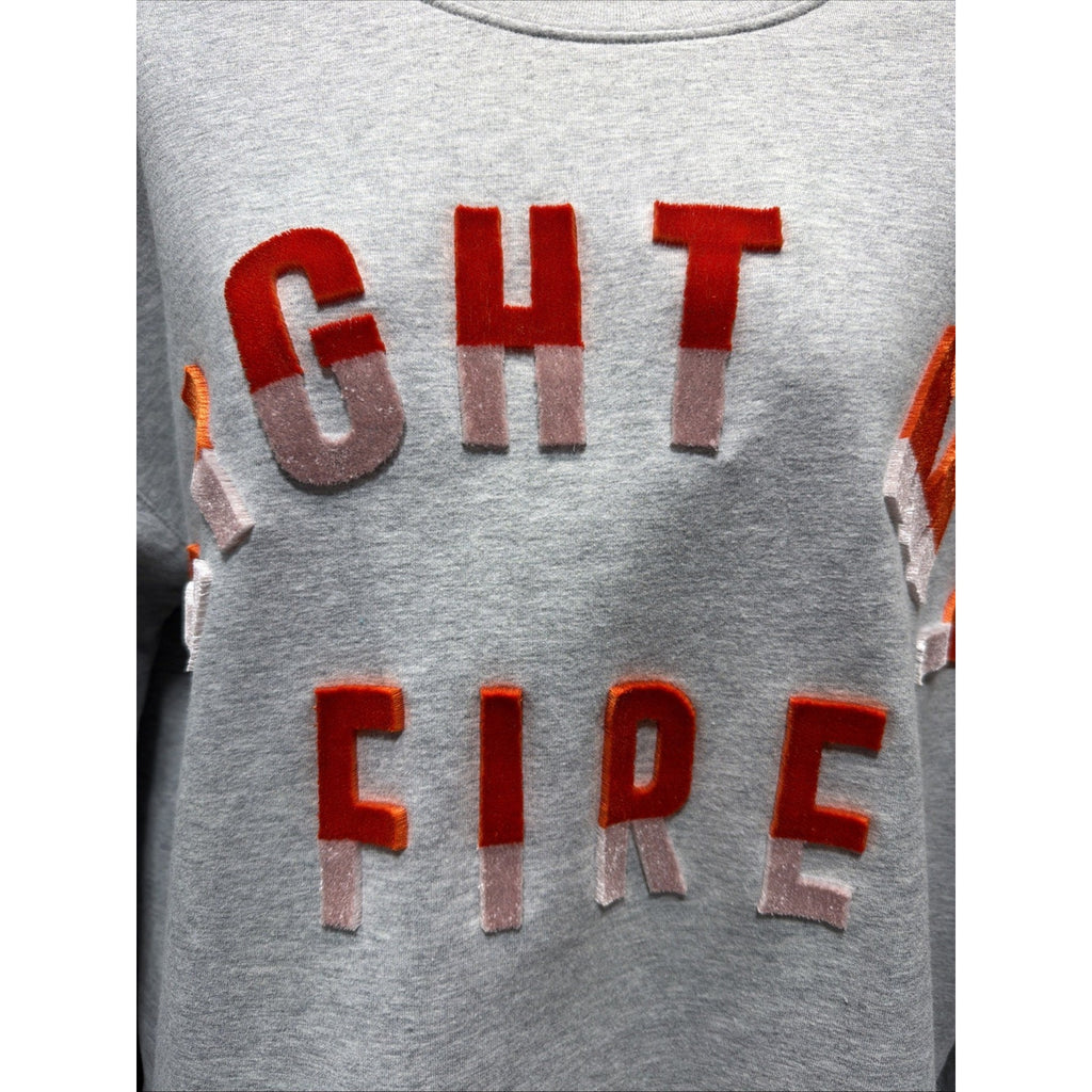 GUESS Los Angeles Women's Oversized Fleece Pullover Sweatshirt M Velour Letters