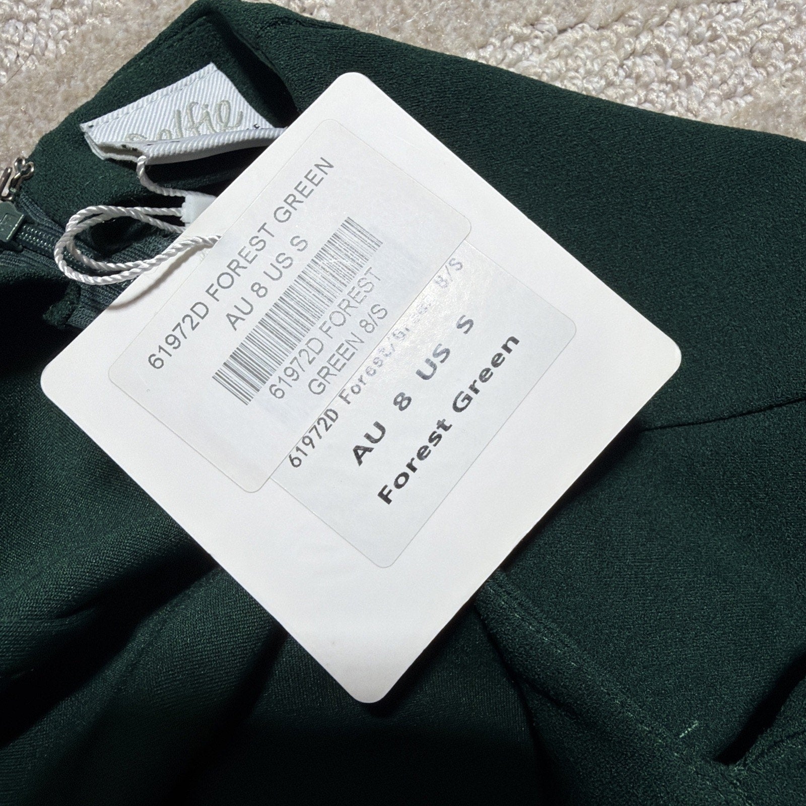 Selfie Leslie Jackie Wide Ruffle Hem Pinafore Dress In Forest Green NWT Size S