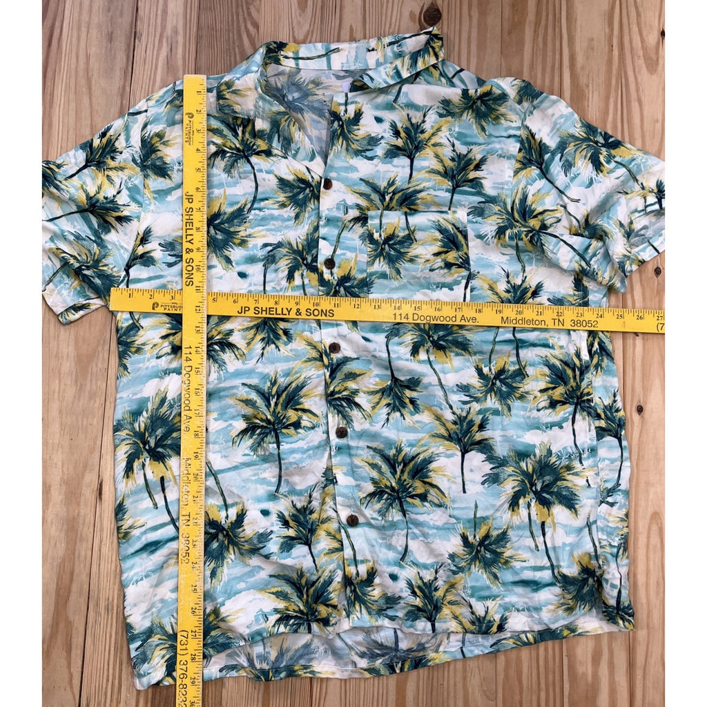 Hawaiian OLD NAVY Shirt Rayon Palm TREES mens NICE XL